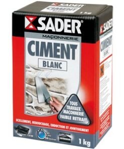 Ciment blanc SADER 1kg maçonnerie jointoiement ragréage rebouchage