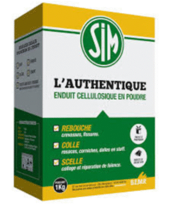 SIM l'Authentique enduit cellulosique 1kg rebouchage intérieur