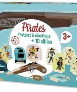 pistolet à élastique en bois pirates