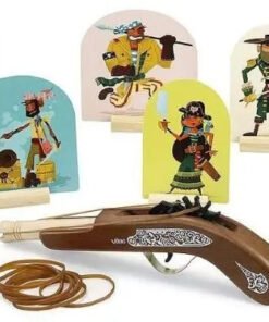 Alternative view of pistolet à élastique en bois pirates
