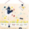 Tableau d'apprentissage "Educate", horloge apprentissage pour enfant