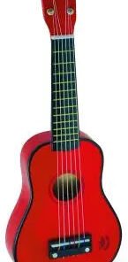guitare enfant en bois rouge