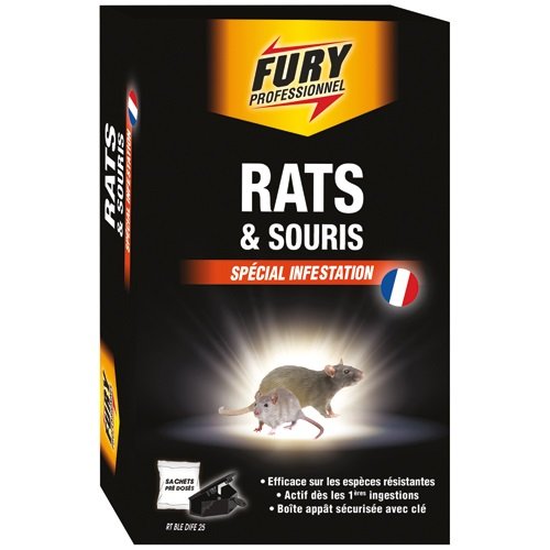FURY Boite appât - rats et souris - avec clé de fermeture - spécial infestation