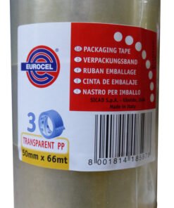 Ruban Polypropylène Emballage Transparent 50 mm x 66 m Lot de 3 Rouleaux