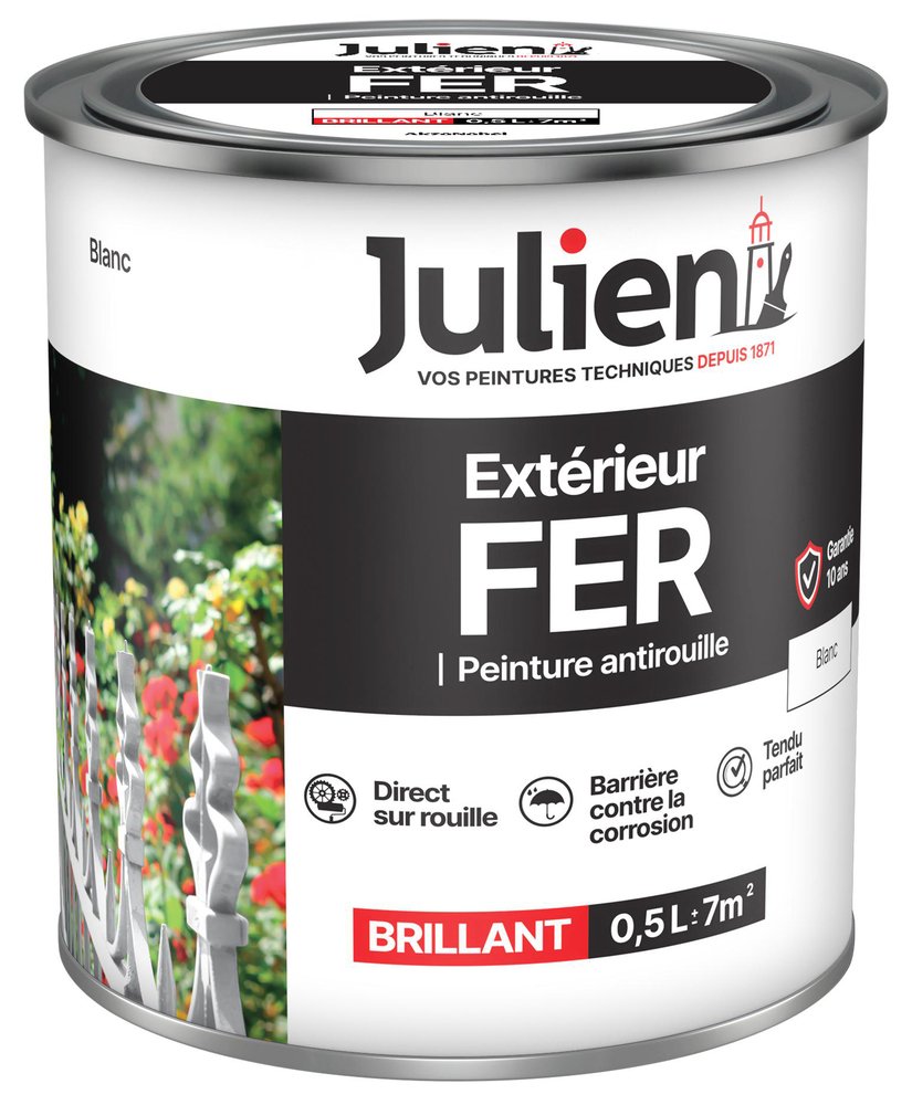 peinture brillante blanche métal extérieur