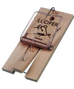 Tapette à rats LUCIFER : piège réutilisable robuste avec socle en bois de hêtre