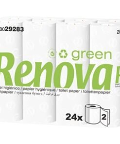 Papier WC RENOVA 24 rouleaux : papier toilette recyclé 2 plis Ecolabel