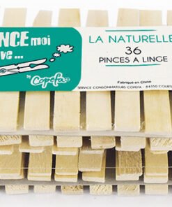 Lot de 36 pinces à linge bois La Naturelle résistantes et écologiques