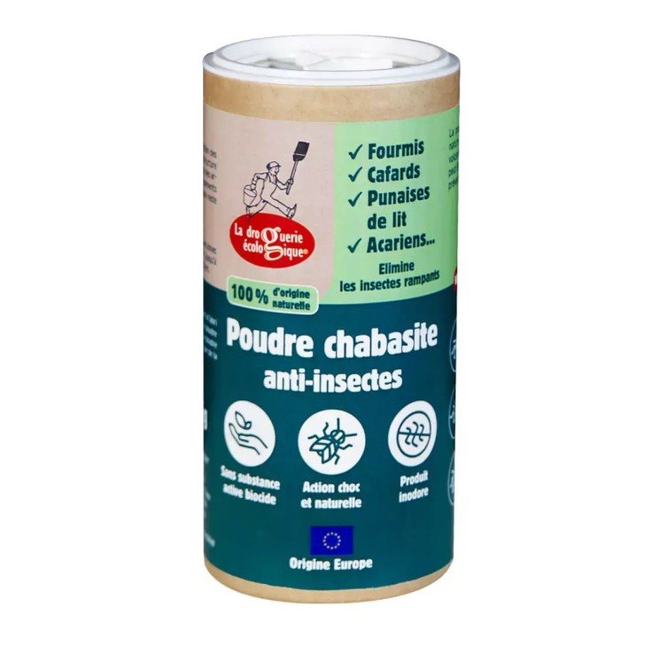 Poudre chabasite anti-insectes 200g : solution naturelle et écologique contre les insectes