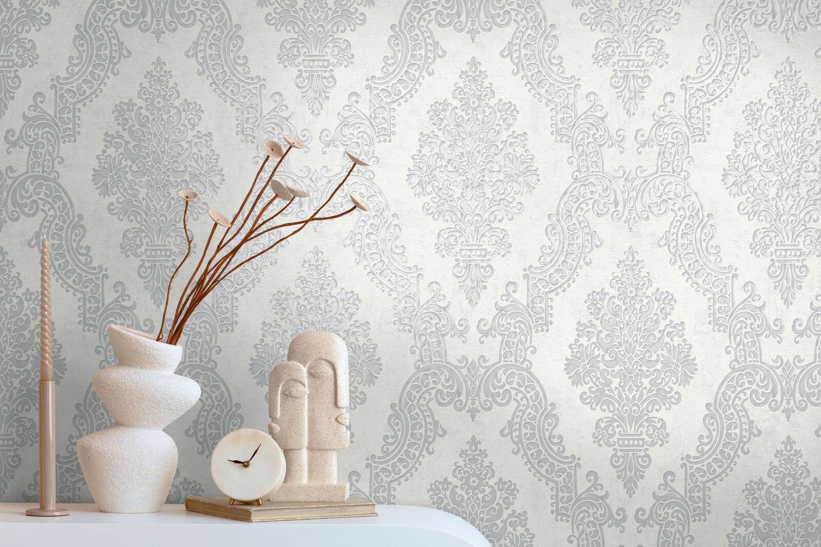Papier peint baroque gris argent intissé A.S. Création Pure Elegance AS397655