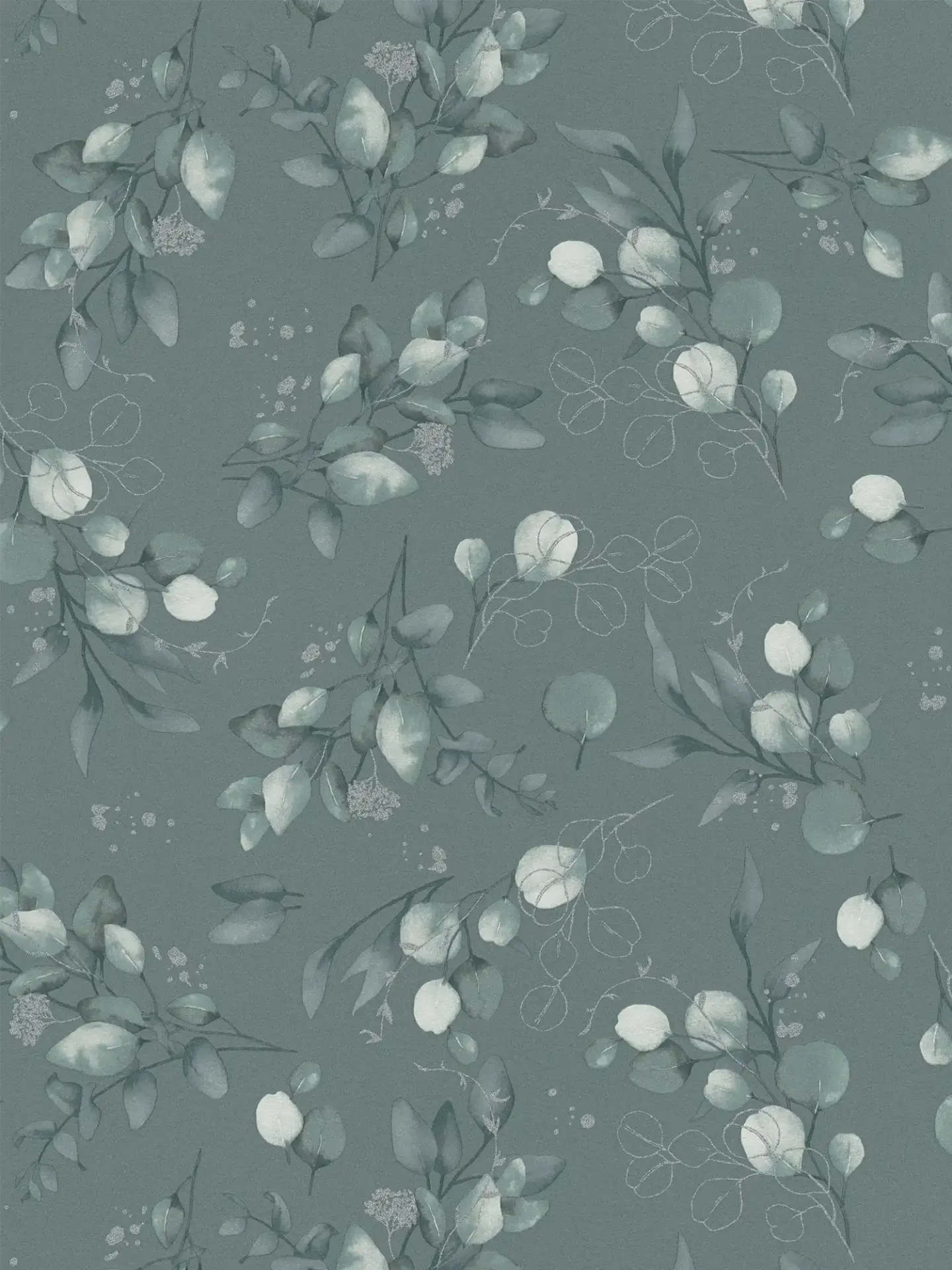 Papier peint feuillage vert foncé AS397683 | Pure Elegance
