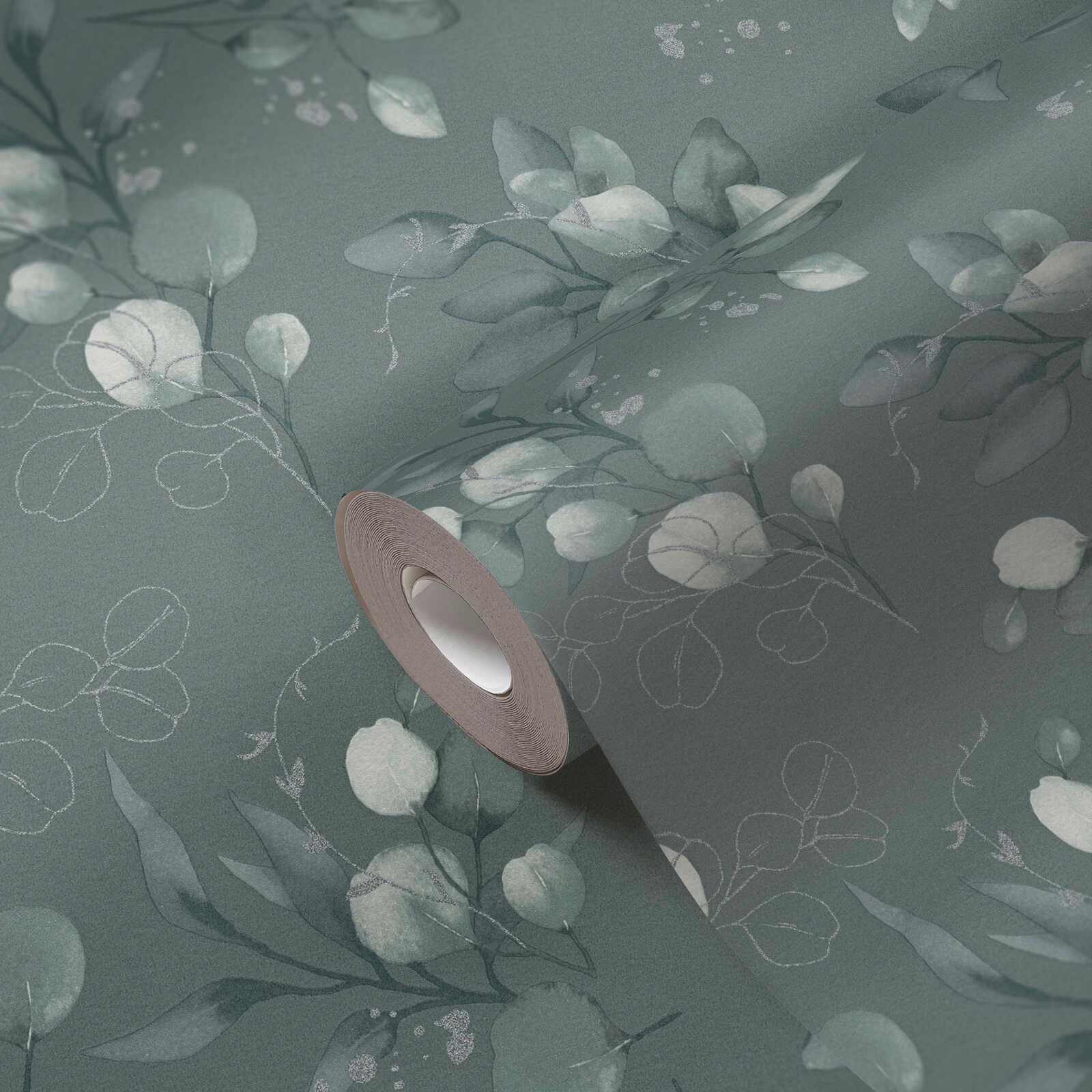 Papier peint feuillage vert foncé AS397683 | Pure Elegance