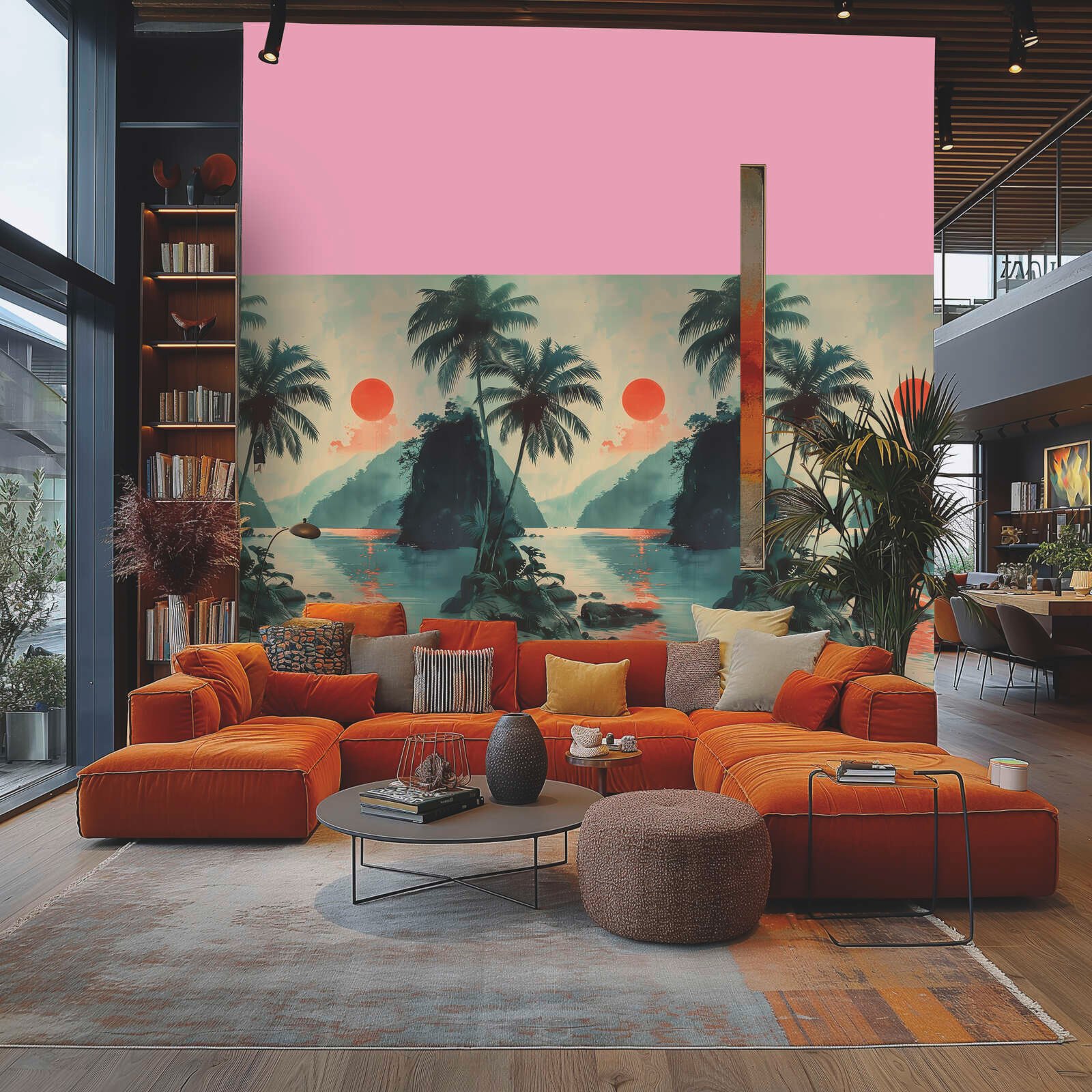 Papier peint panoramique coucher de soleil tropical Livingwalls Metropolitan Stories AS790165