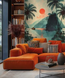 Papier peint panoramique coucher de soleil tropical Livingwalls Metropolitan Stories AS790165