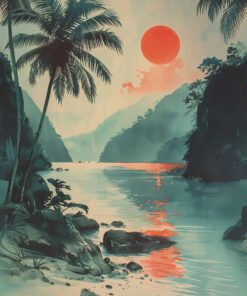 Papier peint panoramique coucher de soleil tropical Livingwalls Metropolitan Stories AS790165