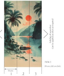 Papier peint panoramique coucher de soleil tropical Livingwalls Metropolitan Stories AS790165