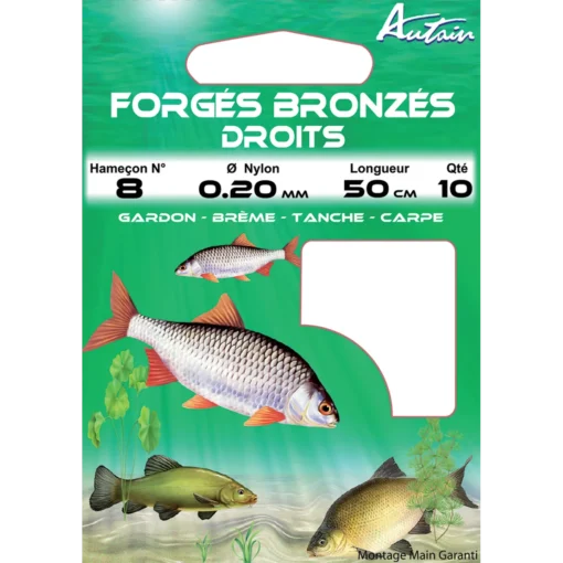 hameçons montés n°8 forgés bronzés