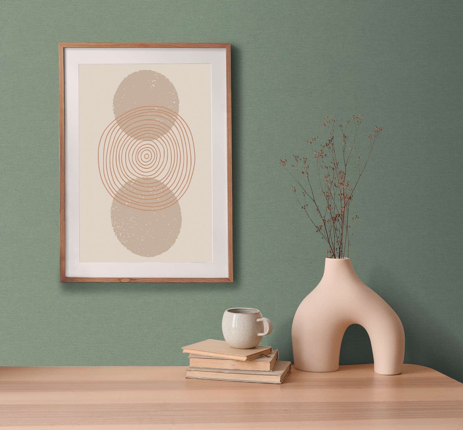 Papier peint uni vert olive Livingwalls Drawn into Nature AS371787
