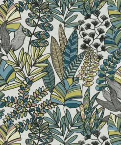 Papier peint feuilles tropicales bleu A.S. Création Antigua AS390951