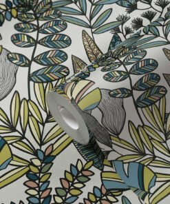Papier peint feuilles tropicales bleu A.S. Création Antigua AS390951