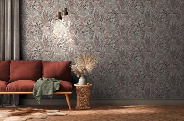 Papier peint feuilles tropicales rose A.S. Création Antigua AS390954