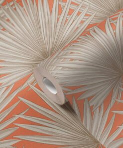 Papier peint feuilles de palmier orange A.S. Création Antigua AS390903